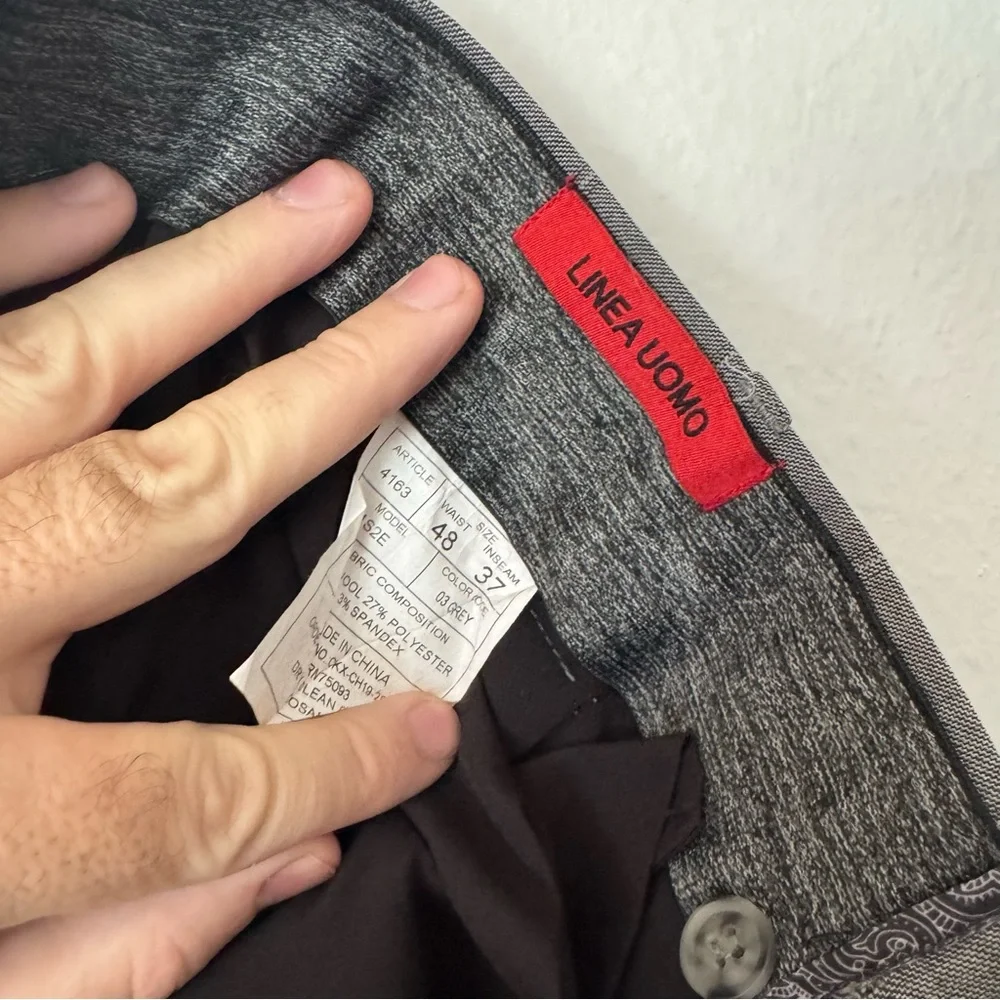 Linea Uomo Men’s Gray Checked Suit – Size 50R $85 - Picture 13 of 13